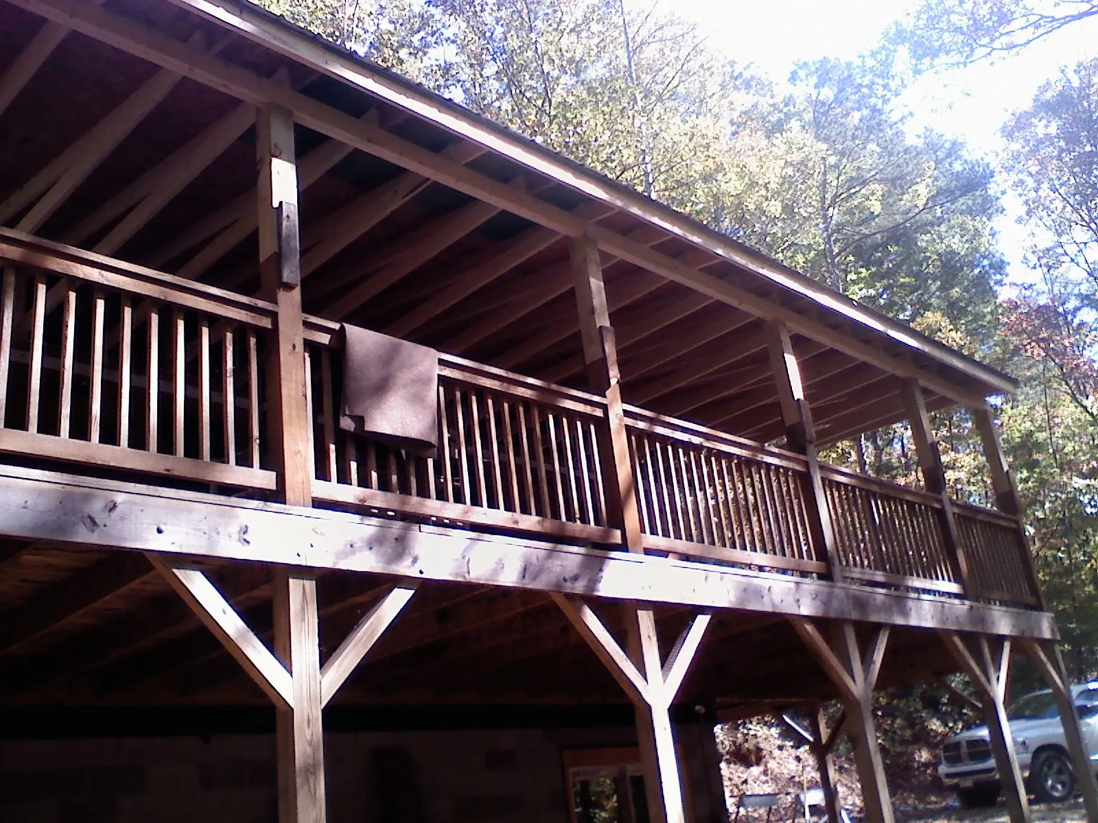 Timber framing under a new elevated porch and deck — Roof Leak Repair in Jeremiah by Roofing Brothers